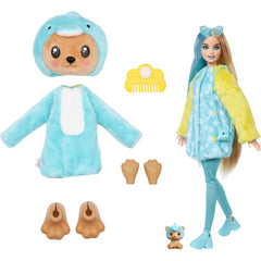 Barbie Cutie Reveal Doll Teddy Bear As a Blue Dolphin and 10 Suprises