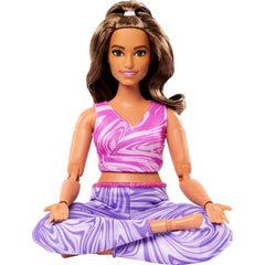 Barbie Made To Move Doll Brown Hair & Purple Top