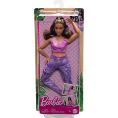 Barbie Made To Move Doll Brown Hair & Purple Top