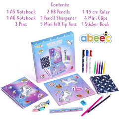 Abeec Unicorn Magic Stationery Set Kids Craft Supplies