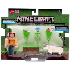 Minecraft Meadow Wanderer Ari and Siamese Cat Figure Pack