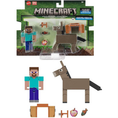 Minecraft Steve and Donkey Figure Pack