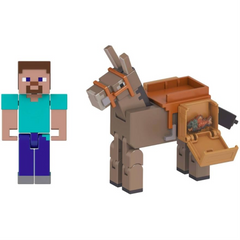 Minecraft Steve and Donkey Figure Pack