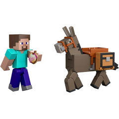 Minecraft Steve and Donkey Figure Pack