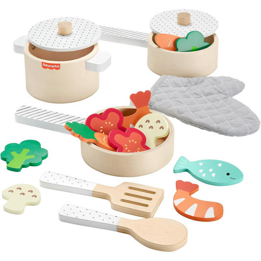 Fisher-Price Wooden Pots and Pans Play Set