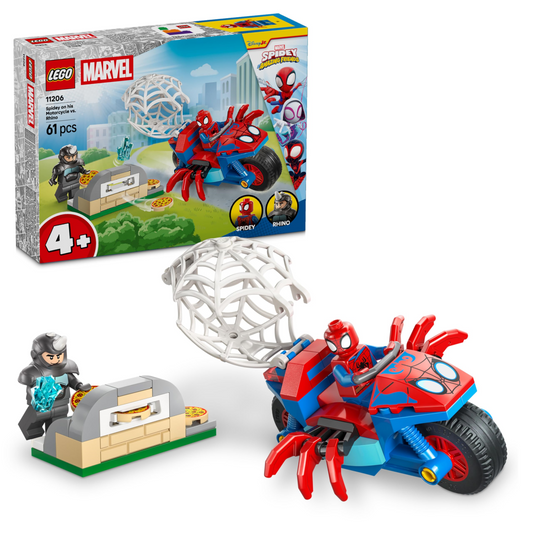 Lego Marvel 11206 Spider on his Motorcycle vs. Rhino