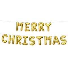 Tinsel Town Gold Merry Christmas Balloon Banner