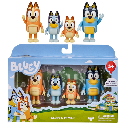 Bluey and Family 4-Pack Figure Set