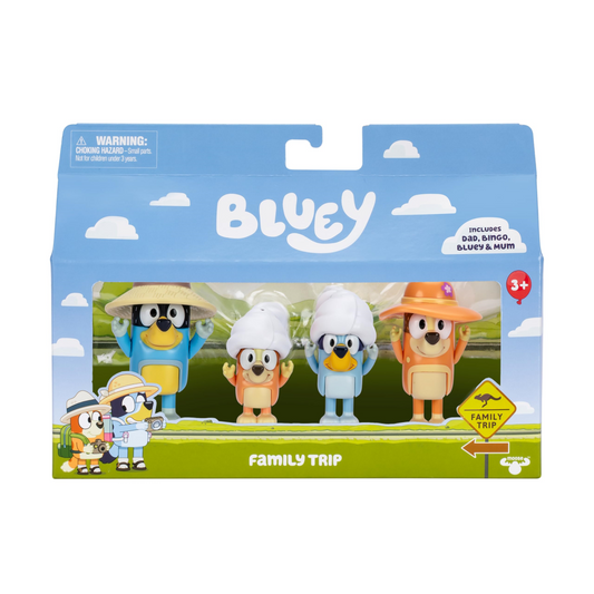 Bluey Family Trip 4-Pack Figure Set