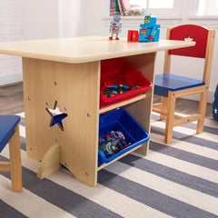 KidKraft Star Wooden Table & 2 Chair Set with Storage Bin for Toys