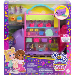 Polly Pocket Dolls and Playset Kitty Airways Airplane Travel Toy with 2 Dolls