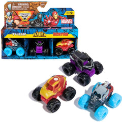 Monster Jam Marvel Mini Jams Thor Black Panther Iron Man Set