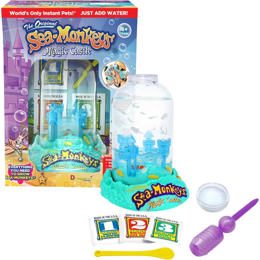 Sea Monkeys Magic Castle Aquarium Kit with Eggs Food and Water Purifier