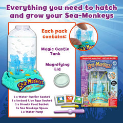 Sea Monkeys Magic Castle Aquarium Kit with Eggs Food and Water Purifier