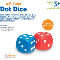 Learning Resources Dot Dice Soft Foam Set Math Game Dice