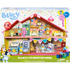 Bluey Celebration Home Birthday Set Play House with 2.5-Inch Figure