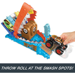 Hot Wheels Monster Trucks Tiger Shark Treasure Chomp Vehicle and Track Playset