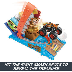 Hot Wheels Monster Trucks Tiger Shark Treasure Chomp Vehicle and Track Playset