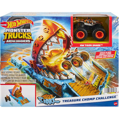 Hot Wheels Monster Trucks Tiger Shark Treasure Chomp Vehicle and Track Playset