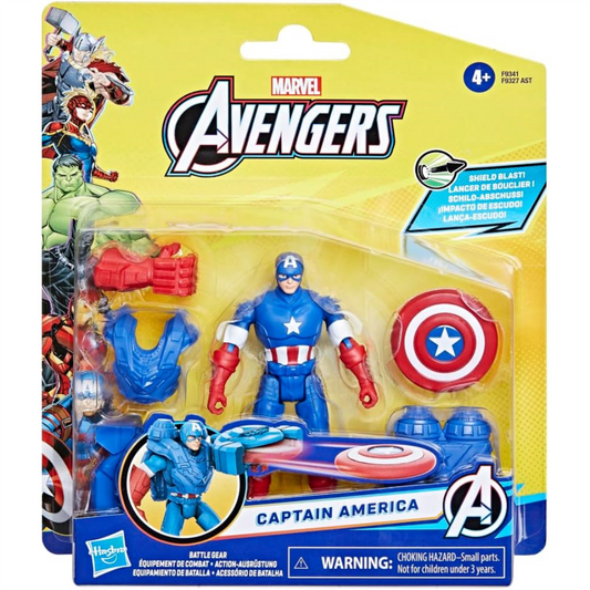 Marvel Avengers CAPTAIN AMERICA Figure Shield Blast Battle Gear