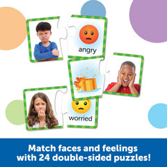 Learning Resources Feelings & Emotions Puzzle Cards SEL Learning Game