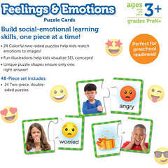 Learning Resources Feelings & Emotions Puzzle Cards SEL Learning Game