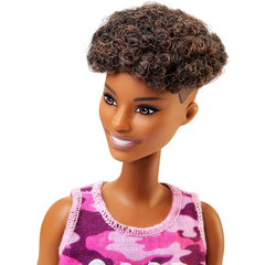 Barbie Fashionistas Doll Short Curly Brunette Hair Good Vibes