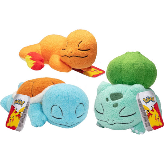 Pokemon Sleeping Plush 3-Pack Gen 1 Starters Plush Soft Toy