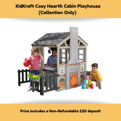 KidKraft Cosy Hearth Cabin Playhouse (Collection Only)