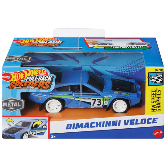 Hot Wheels Pull-Back Speeders 1:43 Toy Car - Dimachinni Veloce