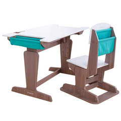 KidKraft Grow Together Pocket Adjustable Desk & Chair - Grey Ash Colour