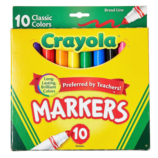 Crayola Classic 10 Broad Line Non Toxic Markers