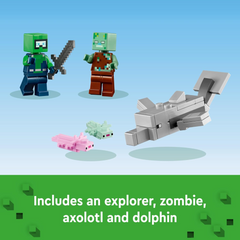 Lego Minecraft 21247 The Axolotl House Buildable Playset