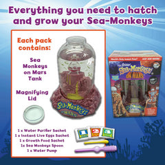 Sea Monkeys On Mars Kit for Kids with Eggs Food and Water Purifier
