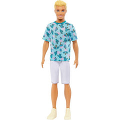 Barbie Fashionista Doll #211 Ken Blonde White Shorts and Blue T Shirt