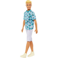 Barbie Fashionista Doll #211 Ken Blonde White Shorts and Blue T Shirt