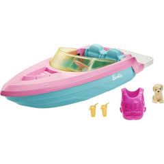 Barbie Boat with Puppy Fits 3 Dolls and Floats in Water