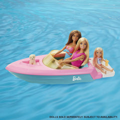 Barbie Boat with Puppy Fits 3 Dolls and Floats in Water