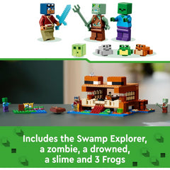 Lego Minecraft 21256 The Frog House Playset with Alex and Slime Mob