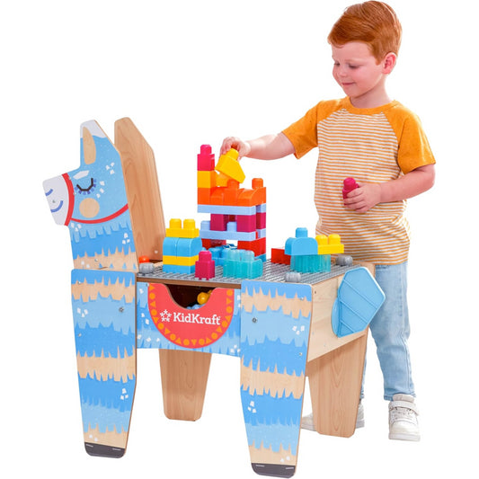 KidKraft Llama Pinata Building Bricks Table with 50 Blocks