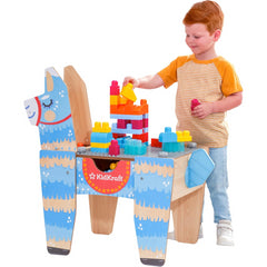 KidKraft Llama Pinata Building Bricks Table with 50 Blocks