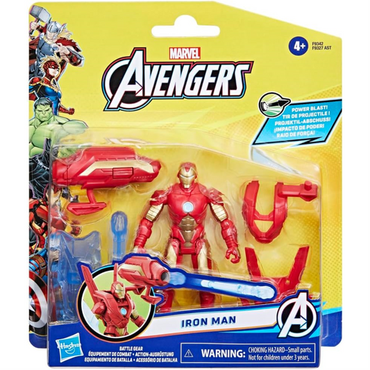 Marvel Avengers IRON MAN Figure Power Blast Battle Gear