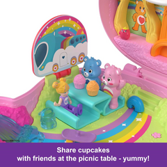 Polly Pocket Care Bears Dolls & Playset with Toy Car and Pet Bear