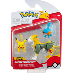 Pokemon Battle Figure 3-Pack Figures - Pikachu Mudkip and Boltund