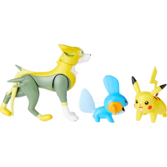 Pokemon Battle Figure 3-Pack Figures - Pikachu Mudkip and Boltund