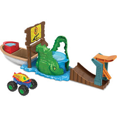 Hot Wheels Monster Truck Colour Shifters Swamp Chomp Vehicle and Track Playset