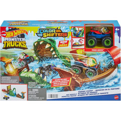 Hot Wheels Monster Truck Colour Shifters Swamp Chomp Vehicle and Track Playset