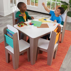 KidKraft Pocket Storage Table and 4 Chairs - Grey Ash (Collection Only)