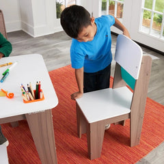 KidKraft Pocket Storage Table and 4 Chairs - Grey Ash (Collection Only)