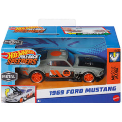 Hot Wheels Pull-Back Speeders 1:43 Toy Car - 1969 Ford Mustang